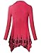 Handkerchief Tunic Top for women, SeSe Code Junior Chic Floral Swing Plus Size Long Sleeve Sweatshirt Cotton Casual Wear Loose Hispter Thermal Curvy Utility Cozy Casual Long Tunic Shirt Stylish Red Xl