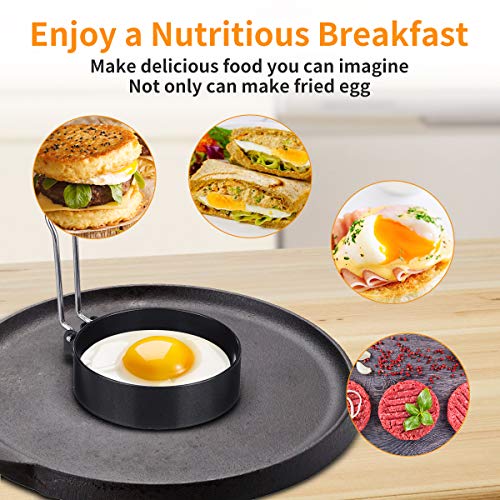 Egg Ring, ARTISTORE 2 Pack Round Egg Pancake Maker Mold, Stainless Steel Non Stick Metal Circle Shaper Mold, Household Kitchen Cooking Tool for Frying or Shaping Eggs, Egg Maker 3 Inch