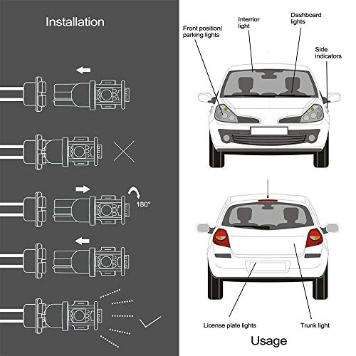 image for ICBEAMER 2pkg T10 Car Interior RGB LED Tail Light Bulb W5W Marker Remo