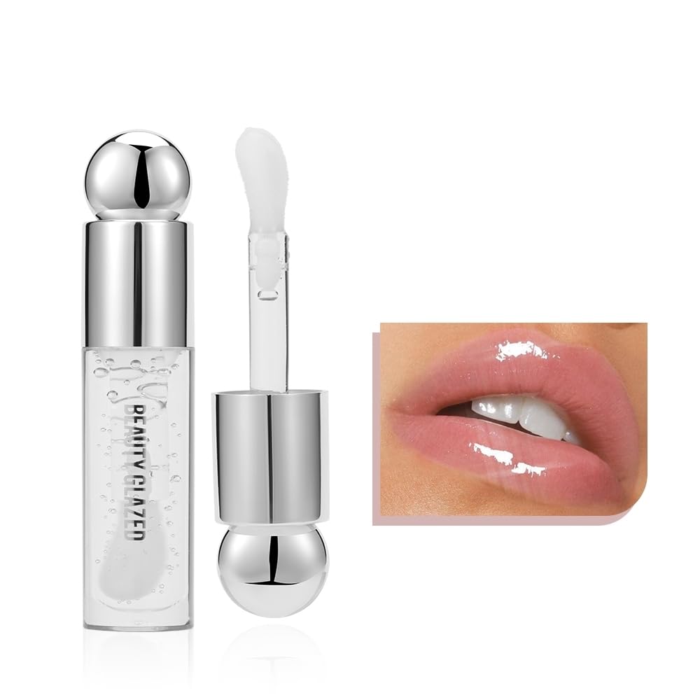 Big Brush Head Lip Gloss, Moisturizing & Nourishing Lip Oil, Non-Sticky Long Lasting Jelly Liquid Lipsticks Lip Tint Lip Glaze Makeup Gift for Women (# 101)