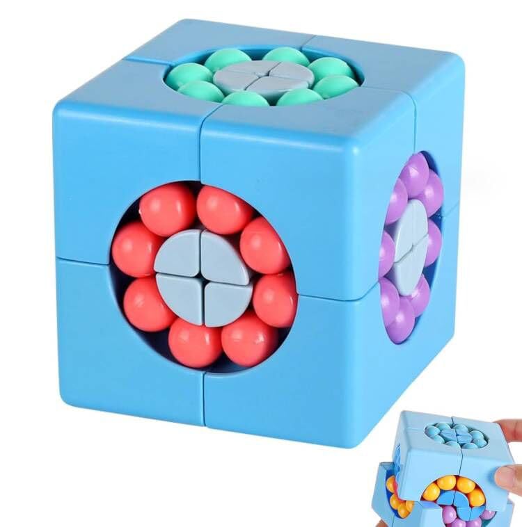 Photo 1 of YUDANSI Magic Bean Cube Toy, Rotating Magic Bean Puzzle& Fidget Spinner 2-in-1, Rotating Magical Cube Fidgets Gift for Kids Boys Girls Age 3+, 5-7, 8-12, Brain Teaser Fingertip Toys for Teens Adults