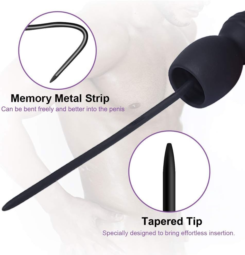 Lissom Super Long Silicone V-íbráting P-Ê-ň-Ï-s Plųg Uřêthřal V-íbrátor Male Therapeutic Massage Ǘřêthřal SoǗňds Cˉatheter Dilators
