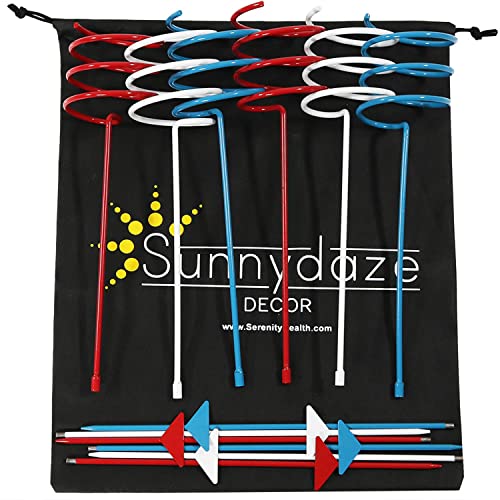 Sunnydaze Outdoor Yard Drink Holder Stakes, Heavy Duty Patriotic Red