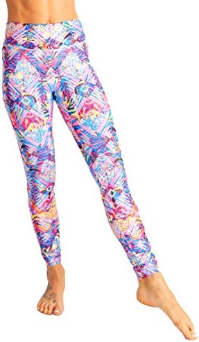 Monasita Womens High Waisted Slimming Active Leggings For Gym, Yoga, Water Sports, Surfing, Swimming (Small, Candy Crush)