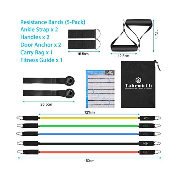 Resistance-Bands-Set-Exercise-Bands-Resistance-Bands-Set-Men-Home-Workouts-With-5-Fitness-Tubes-2-Foam-Handles-2-Ankle-Straps-2-Door-Anchor-Carrying-Pouch-Yoga-Pilates-Physio-Home-Gym-Equipment Resistance Bands Set Exercise Bands, Resistance Bands Set Men Home Workouts With 5 Fitness Tubes, 2 Foam Handles, 2…