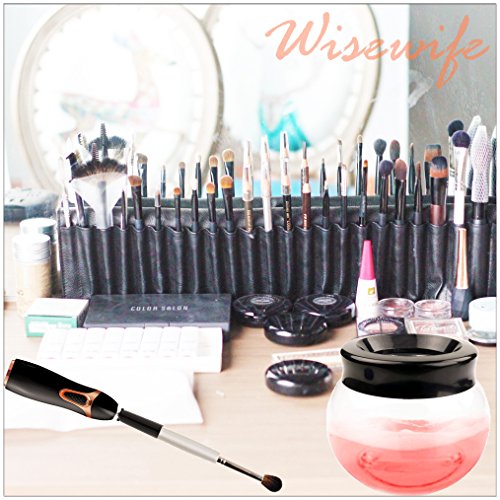 Makeup Brushes Cleaner Dryer - Clean All Cosmetic Brush Sizes Avoid Facial Breakouts Automatic Spinner Cleanser Cleaning Bacteria Oil and Dirt in 30 Seconds (Black)