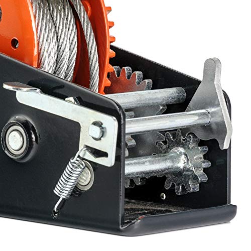 VERDA Seilwinde Handseilwinde Bootswinde Winde Stahlseil Gurtwinde Textilband (3000lbs mit Stahlseil) – Bild 8