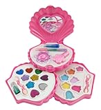 Petite Girls Clam Shell Shaped Cosmetics Play Set - Fashion Makeup Kit for Kids