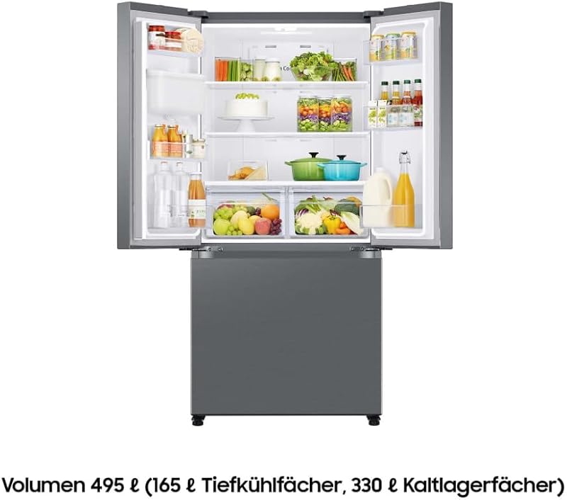 French-Door-Kühlschrank mit Gefrierfach, 178 cm, 495 l, WiFi & SmartThings AI Energy Mode, Twin Cooling+, Auto Ice Maker, No Frost+, Edelstahl Look, RF50C530ES9/EF