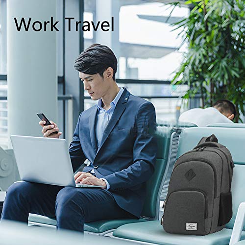 Laptop Backpack AUGUR 15.6 inch Business Travel Backpacks Water Resistant College Back Pack (Black）