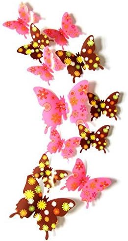 Mariposa in Gossip Girl 12pcs/pack Lovely Sweet Little Flowers PVC 3D Decorative Butterflies Removable Wall Art Sticker For Home Decor And Wedding Party Decoration