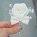 S-SSOY Boutonniere Bridegroom Groom Men's Boutonniere Groomsmen Best Man Boutineer with Pin Brooch Corsage for Wedding Homecoming Prom Suit Decor Bowknot Cream 1 Piece