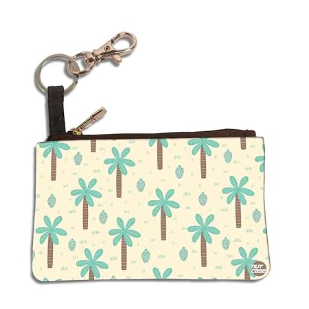 Download Buy Nutcase Designer Earphone Headphone Zipper Pouch Case With Keychain Backpack Clip Bag Accessory Pu Leather Stylist Coin Purse 4 5 X3 Palm Tree At Amazon In