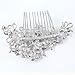 EVER FAITH Bridal Hair Comb Flower Cluster Clear Austrian Crystal Silver-Tone