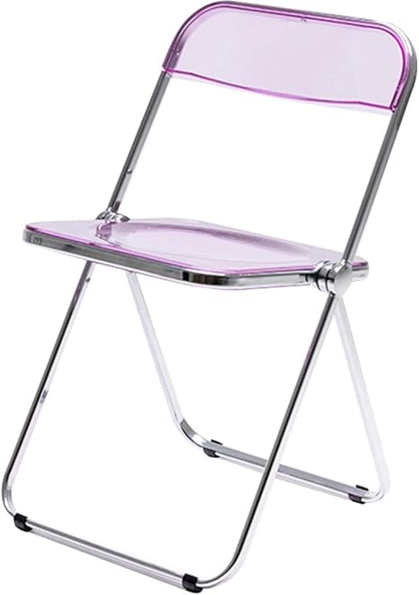 Amazon 折りたたみ椅子 パイプ椅子 おしゃれ 北欧のシンプルな透明折りたたみダイニングチェア ホームクリエイティブファッションメタルバックチェア 組み立ては必要ありません 耐荷重140kg Color Purple Size 74 5 46 47cm 折りたたみチェア オンライン通販