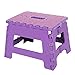 Dporticus 8 Inch Super Strong Folding Step Stool with Handle 300 LB Capacity for Adults, Toddlers and Kids, Kitchen, Garden, Bathroom Purple