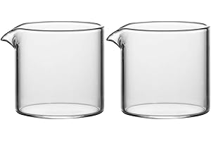 Sizikato 2pcs Transparent Glass Creamer, 4oz Mini Coffee Milk Creamer Pitcher.