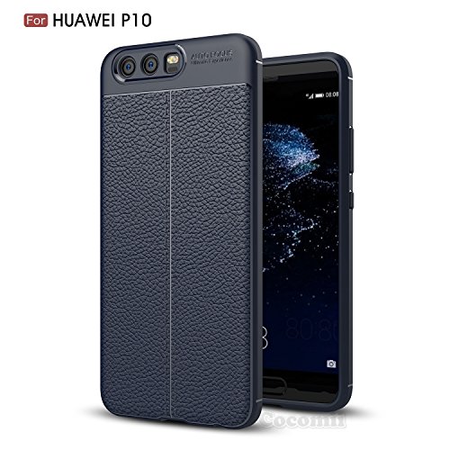 Huawei P10 Case, Cocomii Ultimate Armor NEW [Heavy Duty] Premium Leather Pattern Slim Fit Shockproof Hard Bumper [Military Defender] Full Body Dual Layer Rugged Cover VTR-L09 L29 AL00 TL00 (Deep Blue)