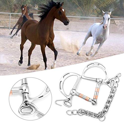 Stainless Steel Kimberwicke Bit with Red Copper Roller Horse Snaffle Bit(Horse Mouth Length 125 mm)