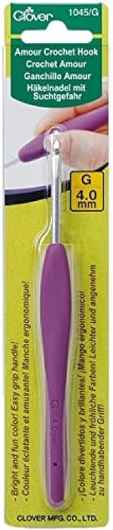 Clover 1045G Amour Crochet Hook 4.0mm Metal Multicoloured Easy Grip view 1
