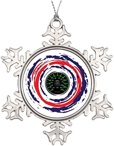 TPerse8 Decoration Tree Cool Speed Emblem Red Blue And White 1 Unique Christmas Snowflake Ornaments