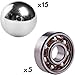 Fidget-5 DIY Parts Pack - 14 Plastic Body Frame Shells, 14 Center Button Cap Covers, 5 Stainless Steel 608 Bearings, 15 Metallic Chrome Weight Balls - Make Your Own 5 Custom Color Spinners Build Kit