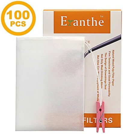 100PCS Disposable Tea Filter Bags with Drawstring, Tea Infusers For Loose Leaf, 100% Natural Wood Pulp Permeable Paper, 4 Free Clips(4.33”x3.15”, Large)