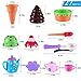TEPSMIGO Plastic Stack Ice Cream Toy with Play Tea Set, 27 PCS Colored Pretend Food Educational Gifts for Toddler Children Age 3+ Boys Girls