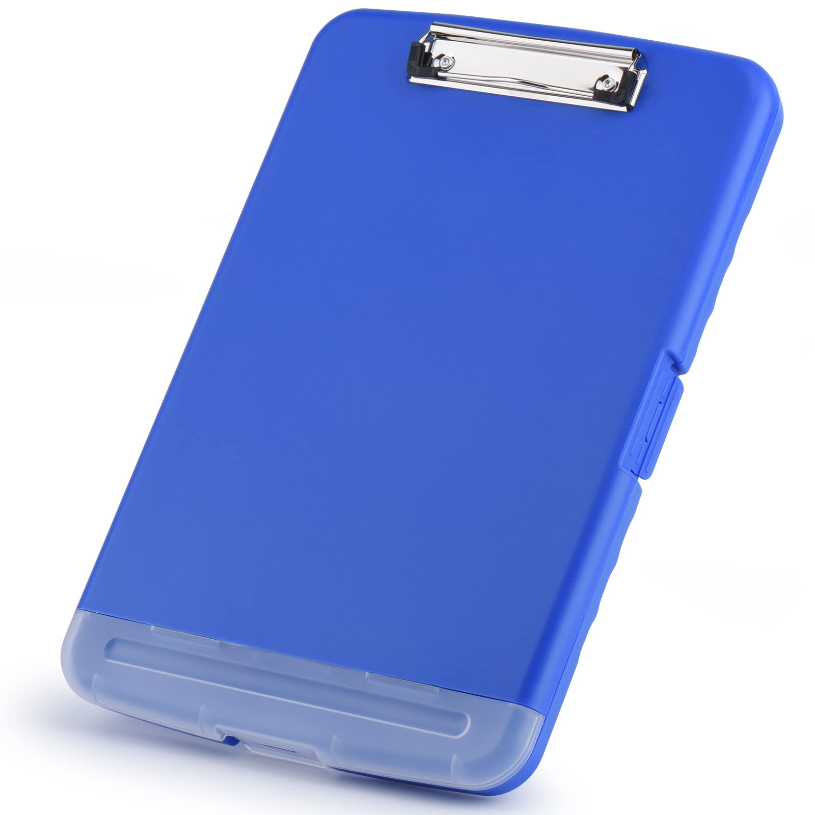 ZCZN Plastic Clipboard with Storage, A4 Clipboard Folder with Separate Pen Holder, Reddish Blue