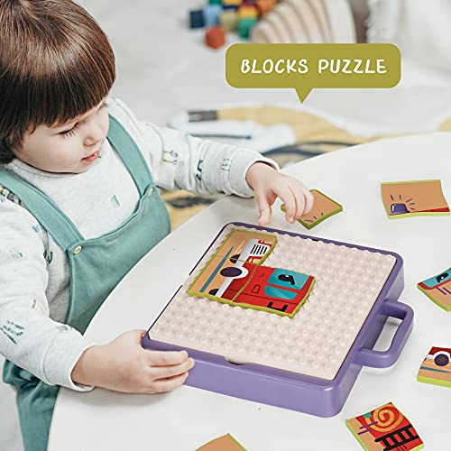 YuanLeBao Montessori Toy for Toddlers,Preschool Button Art Toy,Early Learning Board Toy-symbol,shape,graphic,math card,puzzles,Educational Toys Color Recognition Games,STEM gift toys for kids aged 3-8