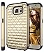 S6 Case, Galaxy S6 Case, Style4U Galaxy S6 Studded Rhinestone Crystal Bling Hybrid Armor Case Cover for Samsung Galaxy S6 with 1 Style4U Stylus [Gold/Black]