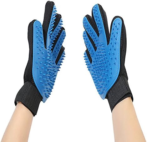 [A new generation] Pet Grooming Glove - Gentle Deshedding Brush Glove - Efficient Pet Hair Remover Mitt - Massage Tool with Enhanced Five Finger Design - Perfect for Dogs &amp; Cats with Long &amp; Short Fur