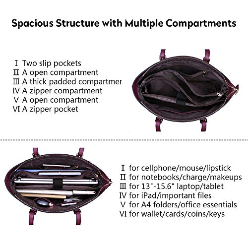 Laptop Bag for Women, Laptop Tote Bag Large Capacity Briefcase Lightweight Computer Bags Fit Up