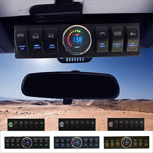Jeep Wrangler JK & JKU 2007-2018 Overhead 6-Switch Pod/Panel with Control and Source System Back Light (blue)