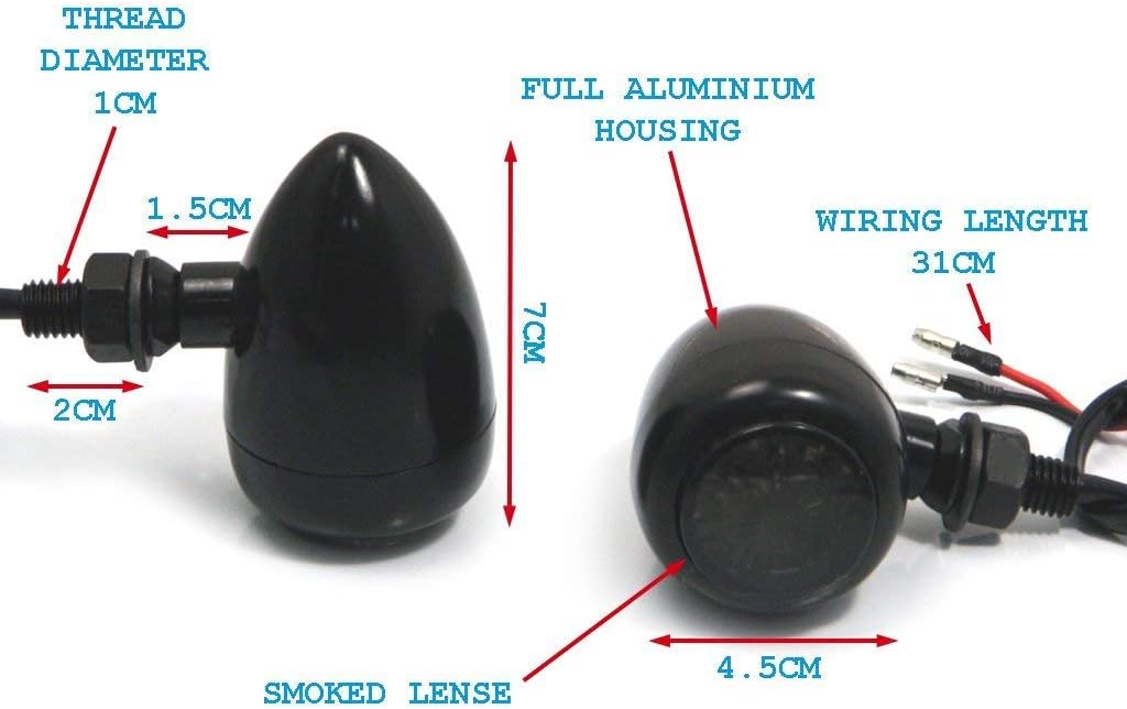 Alchemy Parts LED Bullet Indicators Turn Signals with Tinted Lens, Chrome - Image 3
