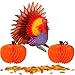 AerWo 1Pc Thanksgiving Turkey Centerpiece + 2Pcs Pumpkin Centerpieces Table Decoration for Thanksgiving Harvest Party Decorations