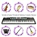Electronic Keyboard Piano 61 Key, Portable Piano Keyboard with Music Stand, Microphone, Power Supply Digital Music Piano Keyboard for Kids/Adult
