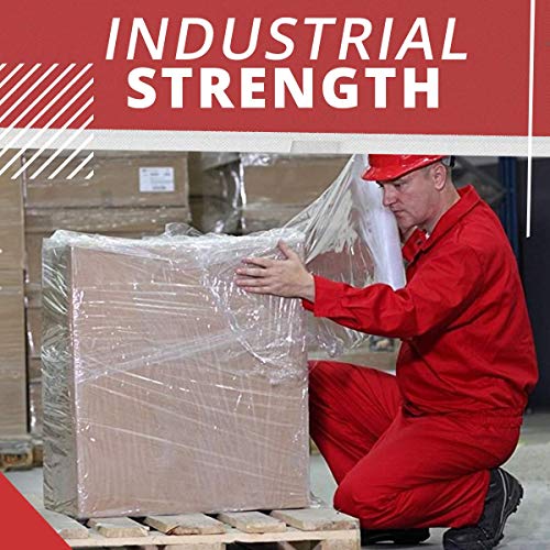 Stretch Wrap Industrial Strength Extra Thick 17" x 900 Sq Ft with 3" Core 80 Gauge(20 Micron
