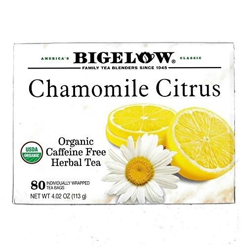 Bigelow Organic Chamomile Citrus Caffeine Free Herbal Tea Bags, 80 count