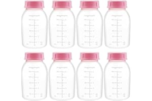 Maymom Breast Pump Bottle Compatible with Medela Pump in Style MaxFlow, Freestyle, Swing Maxi Pump, Maymom Breastshields; Compatible with Ameda MYA Joy, Finesse and Purely Yours Pumps; 8pc/pk