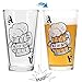 Avery Barn 16 oz Pint Beer Glasses - Casino Night Poker Blackjack Party Supplies Color Changing Playing Card Drinking Pub Glassware - Gift for Him - Set of 4