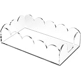 Acrylic Napkin Holder for Bathroom, Sleek Scalloped Design Guest Towel Holder, Disposable Holder Hand Towel Tray for Parties, Weddings, Party, Hotel, Restaurant and Kitchen 5 x 9 Inch 1 pcs