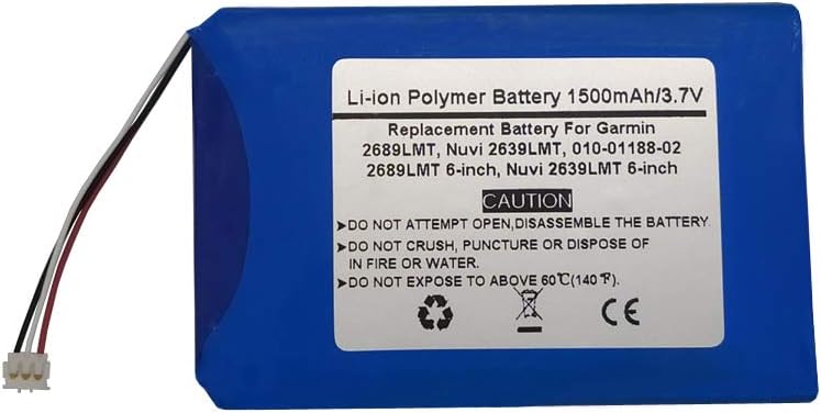 STARNOVO 3.7V 1500mAh Replace GPS Navigator Battery for Garmin 2689LMT,Nuvi 2639LMT,010-01188-02,2689LMT 6-inch,Nuvi 2639LMT 6-inch