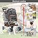 NEW Extra Wide Leopard Skin 4 Wheels Pet Dog Cat Stroller With RainCover