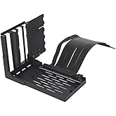 Lian Li Accessory Universal 4-Slots Vertical GPU Card Holder Kit Black, Premium Gen 4 Riser Cable PCI-E 4.0 x16-200mm, PCIe 3