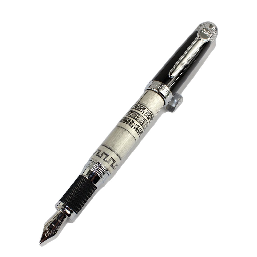 Advanced Fountain Pen Jinhao 189 Noblest Ancient Silver 18kgp Medium Nib Great Wall pen