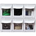 livinbox Plastic Tilt Out Bins Sewing Storage for Arts, Craft sewing supplies, Coffee Pod Holder, Tea bags storage, Dental Tip Out Bin Cabinets, White, FO-306-WT