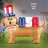 Dachshund Dog Inflatable USA Patriotic 4th Of July Garden Yard Outside Decoration