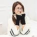 Fingerless Gloves Short Sleeve Crochet Arm Warmers Knitting Pattern Winter Gloves For Women and Girls (Black)