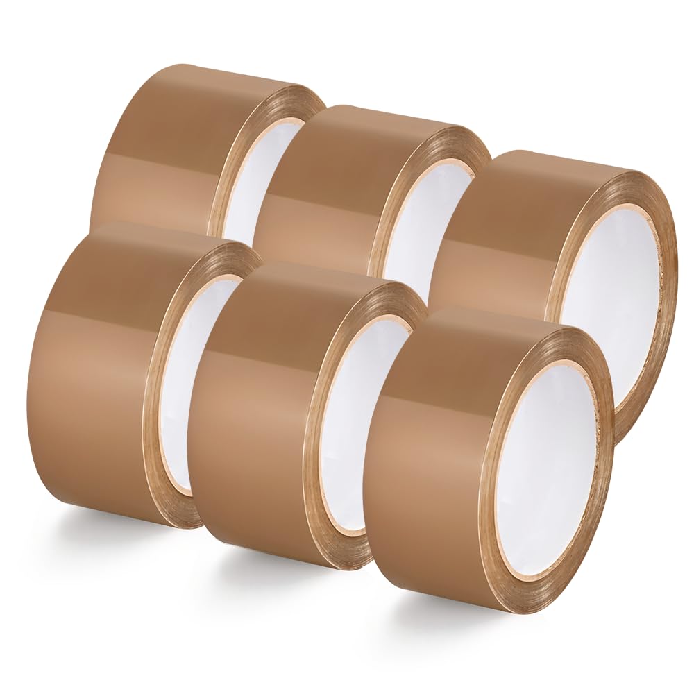 ZOPPER Packaging Tape - 6 x Brown Packing Parcel Tape 66m x 48mm | 45 Micron Packing Tape Rolls solution for Moving House, securely sealing boxes, parcels, and other shipments